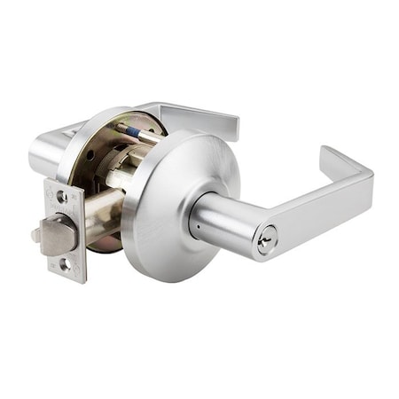 Grade 1 Cylindrical Lock, 77-Classroom Intruder, LR-Lever, C-Rose, Satin Chrome, 2-3/4 Inch